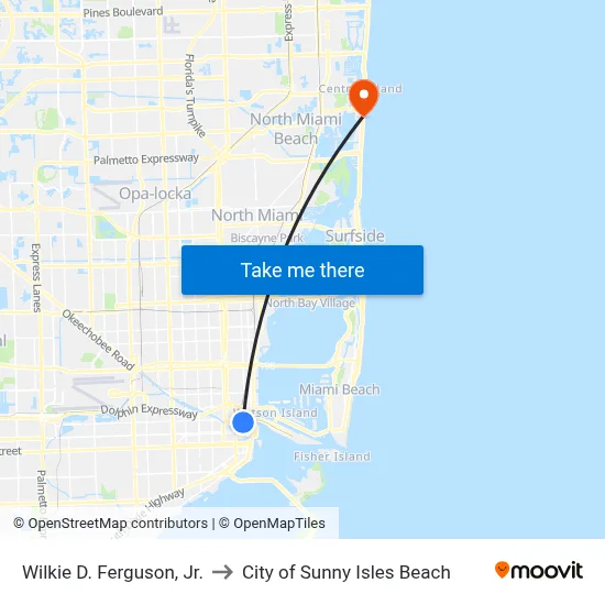 Wilkie D. Ferguson, Jr. to City of Sunny Isles Beach map