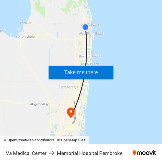 Va Medical Center to Memorial Hospital Pembroke map