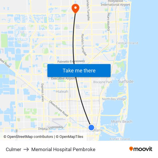 Culmer to Memorial Hospital Pembroke map