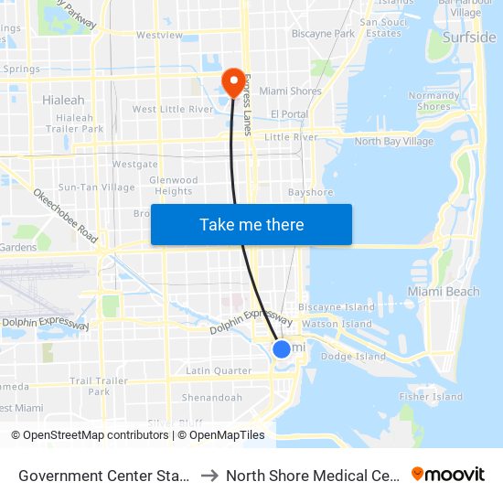 Government Center Station to North Shore Medical Center map