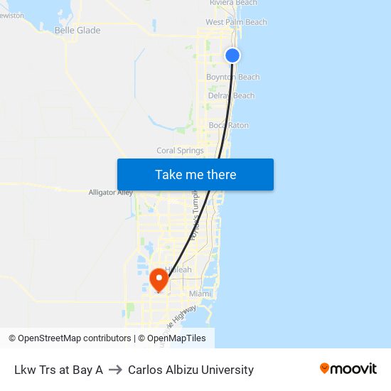 LKW TRS at BAY A to Carlos Albizu University map