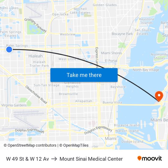 W 49 St & W 12 Av to Mount Sinai Medical Center map