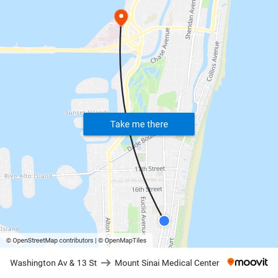 Washington Av & 13 St to Mount Sinai Medical Center map