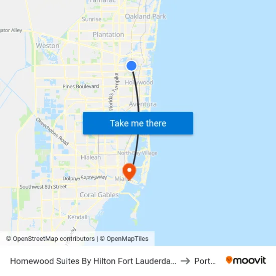 Homewood Suites By Hilton Fort Lauderdale Airport Cruise Port to PortMiami map