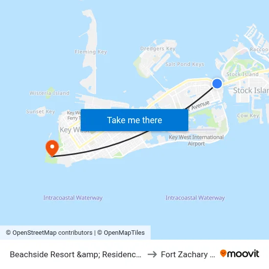 Beachside Resort &amp; Residences, Key West to Fort Zachary Taylor map