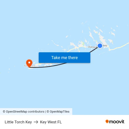Little Torch Key to Key West FL map
