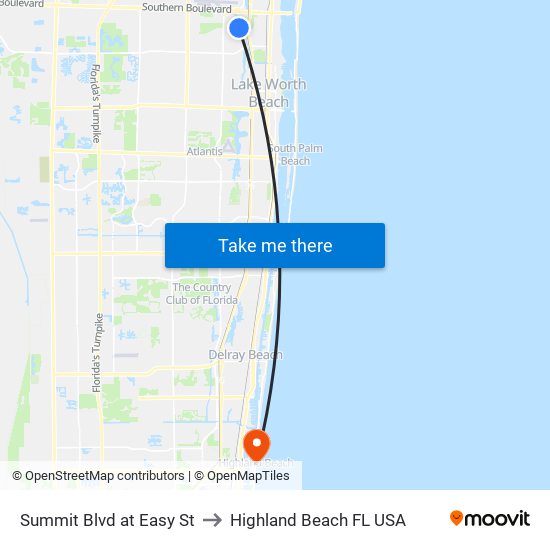 Summit Blvd at  Easy St to Highland Beach FL USA map