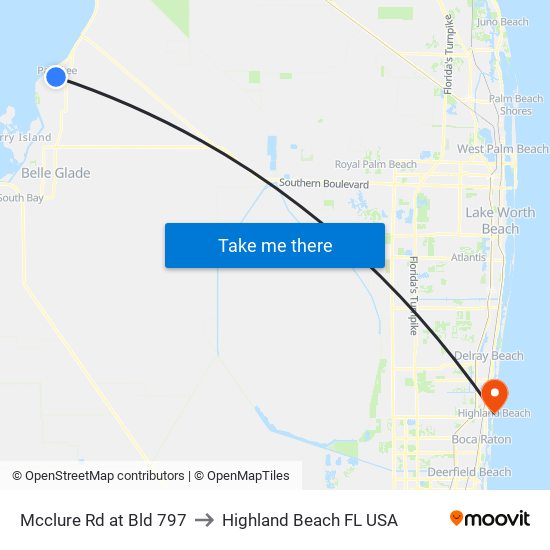 Mcclure  Rd at Bld 797 to Highland Beach FL USA map