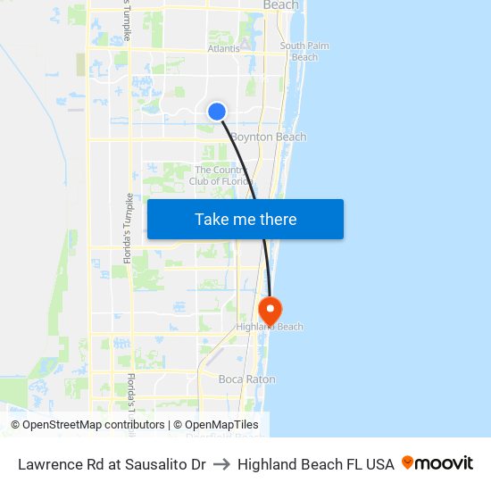 Lawrence Rd at  Sausalito  Dr to Highland Beach FL USA map