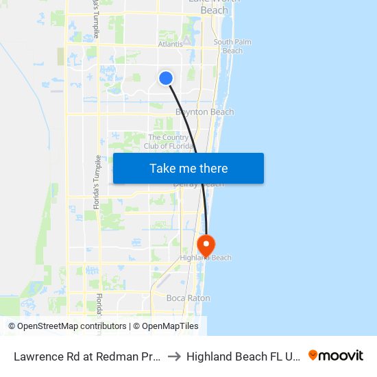 Lawrence Rd at  Redman Prwy to Highland Beach FL USA map