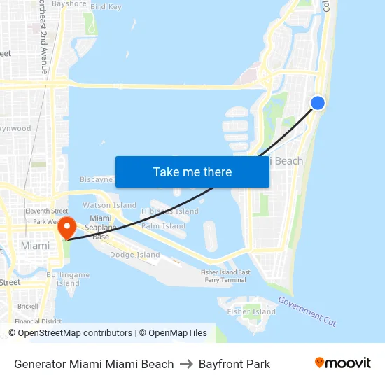 Generator Miami Miami Beach to Bayfront Park map