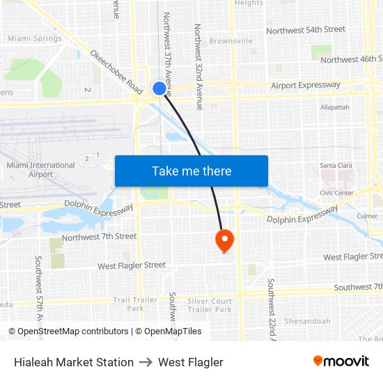 Hialeah Market Station to West Flagler map