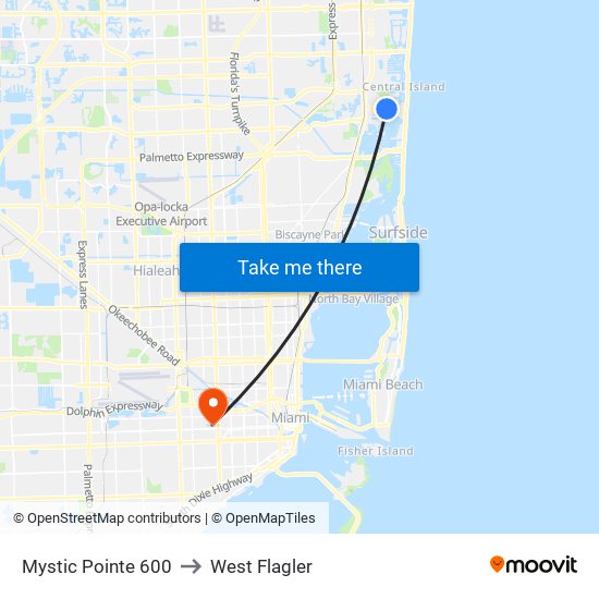 Mystic Pointe 600 to West Flagler map