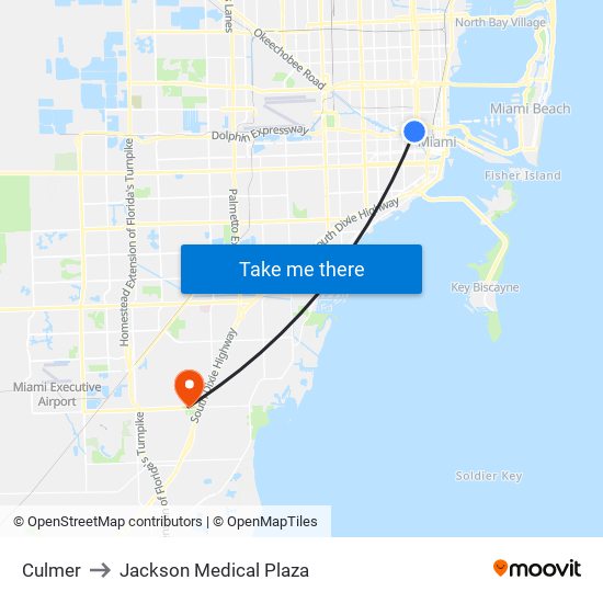 Culmer to Jackson Medical Plaza map