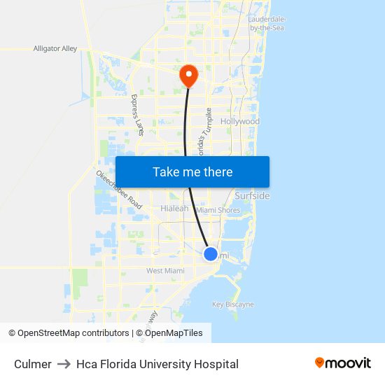 Culmer to Hca Florida University Hospital map