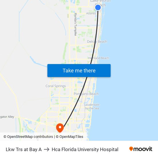 LKW TRS at BAY A to Hca Florida University Hospital map