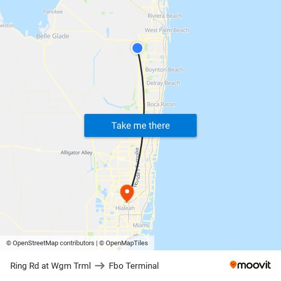 Ring Rd at Wgm Trml to Fbo Terminal map