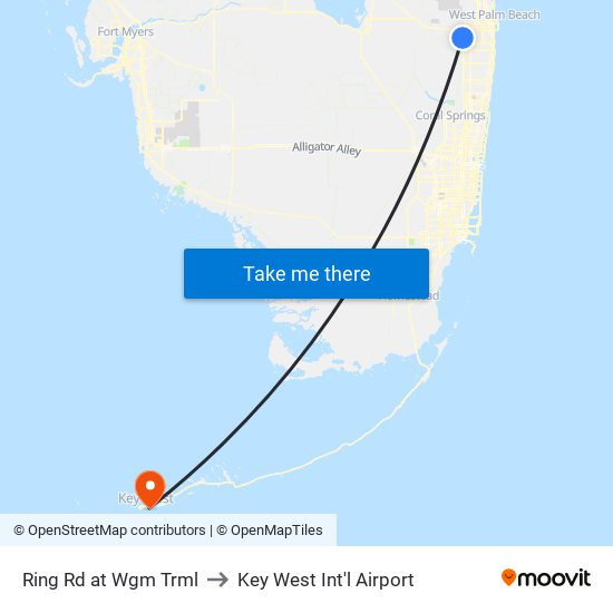 Ring Rd at Wgm Trml to Key West Int'l Airport map