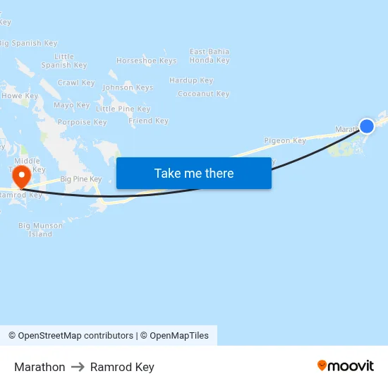 Marathon to Ramrod Key map