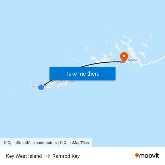 Key West Island to Ramrod Key map