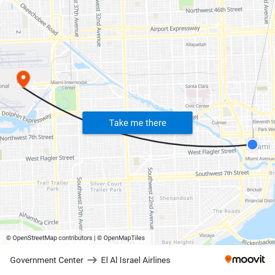 Government Center to El Al Israel Airlines map