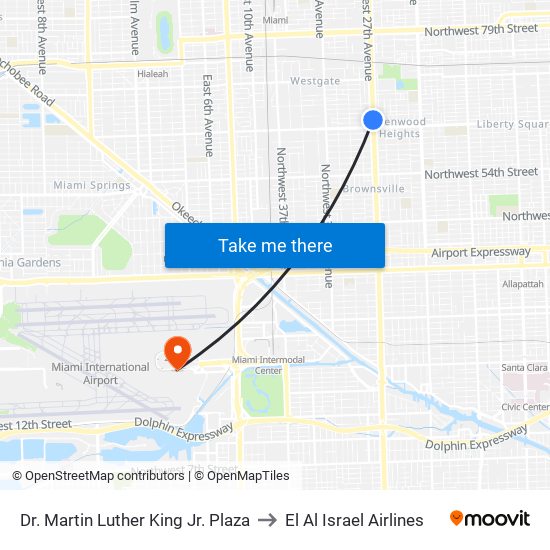 Dr. Martin Luther King Jr. Plaza to El Al Israel Airlines map