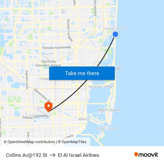 Collins Av@192 St to El Al Israel Airlines map