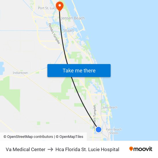 Va Medical Center to Hca Florida St. Lucie Hospital map