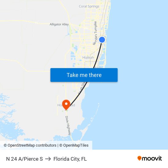 N 24 A/Pierce S to Florida City, FL map