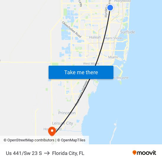 Us 441/Sw 23 S to Florida City, FL map