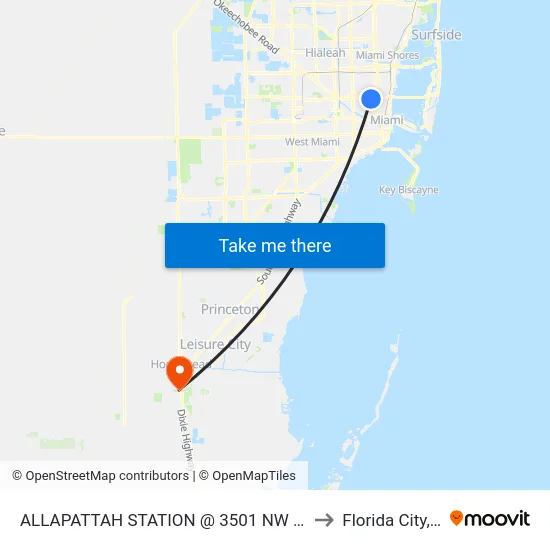 Allapattah Station @ 3501 Nw 12 Av to Florida City, FL map