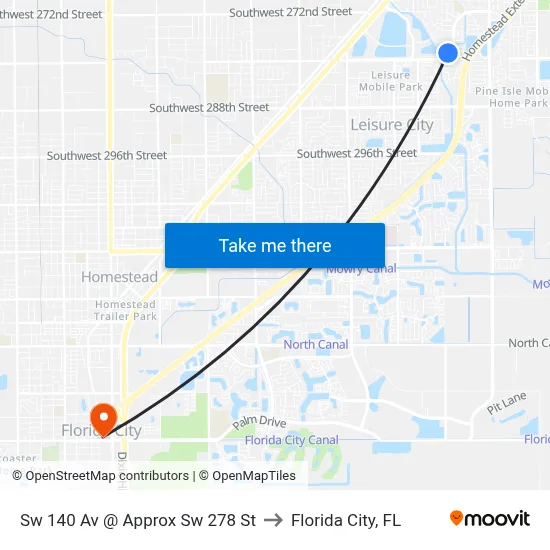 Sw 140 Av @ Approx Sw 278 St to Florida City, FL map