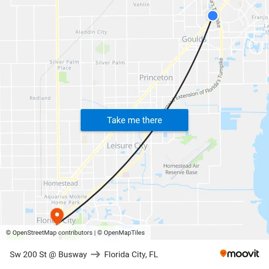 Sw 200 St @ Busway to Florida City, FL map