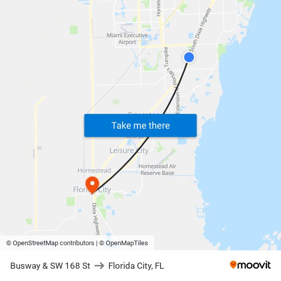 Busway & SW 168 St to Florida City, FL map