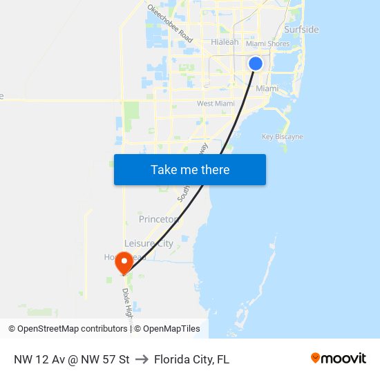 NW 12 Av @ NW 57 St to Florida City, FL map