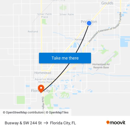 Busway & SW 244 St to Florida City, FL map