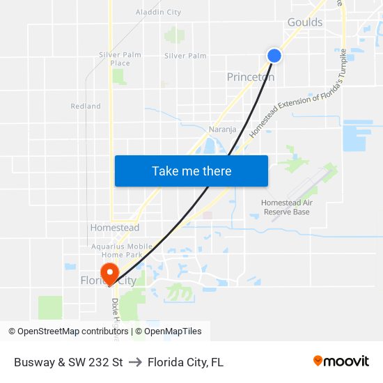 Busway & SW 232 St to Florida City, FL map