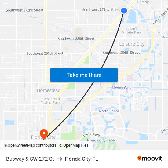 Busway & SW 272 St to Florida City, FL map