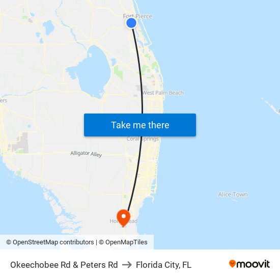 Okeechobee Rd & Peters Rd to Florida City, FL map