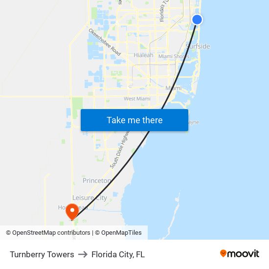 Turnberry Towers to Florida City, FL map