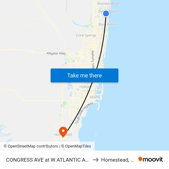 CONGRESS AVE at  W ATLANTIC AVE to Homestead, FL map