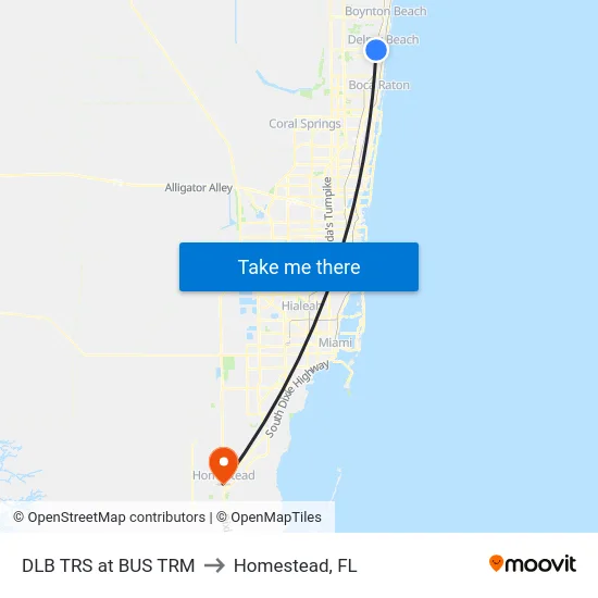 DLB TRS at  BUS TRM to Homestead, FL map