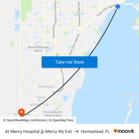 At Mercy Hospital @ Mercy Wy Exit to Homestead, FL map