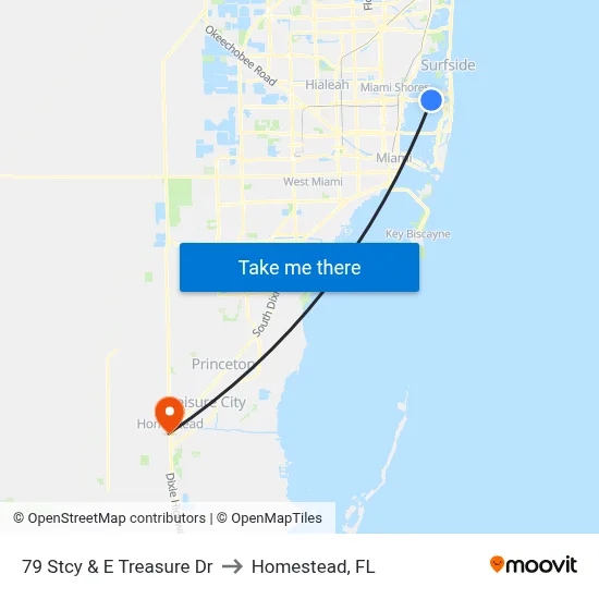 79 Stcy & E Treasure Dr to Homestead, FL map