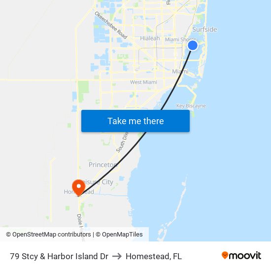 79 Stcy & Harbor Island Dr to Homestead, FL map