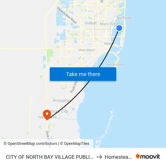 City Of North Bay Village Public Works to Homestead, FL map