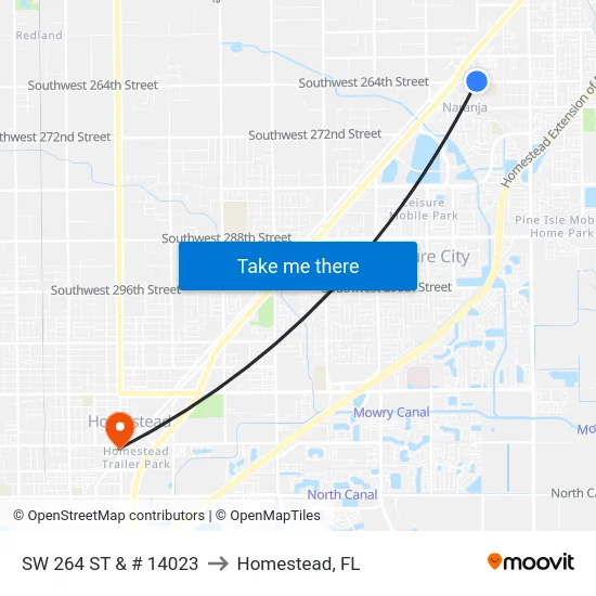 Sw 264 St & # 14023 to Homestead, FL map
