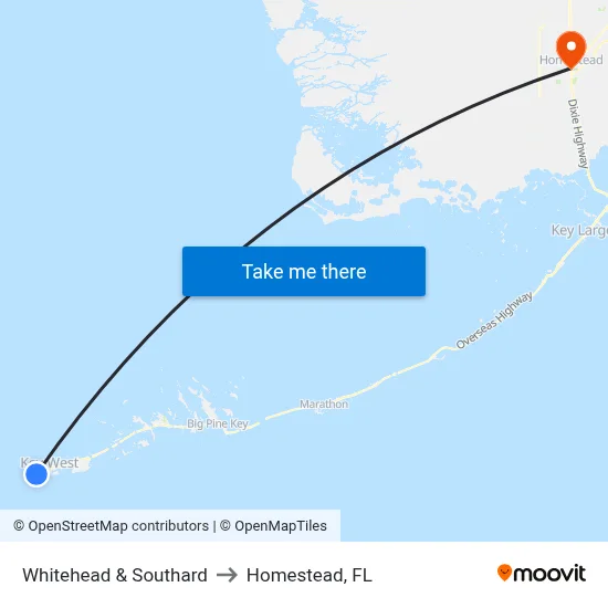 Whitehead & Southard to Homestead, FL map