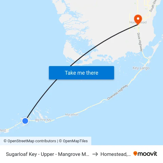 Sugarloaf Key - Upper - Mangrove Mama's to Homestead, FL map