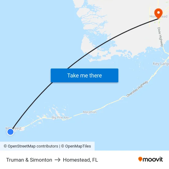Truman & Simonton to Homestead, FL map